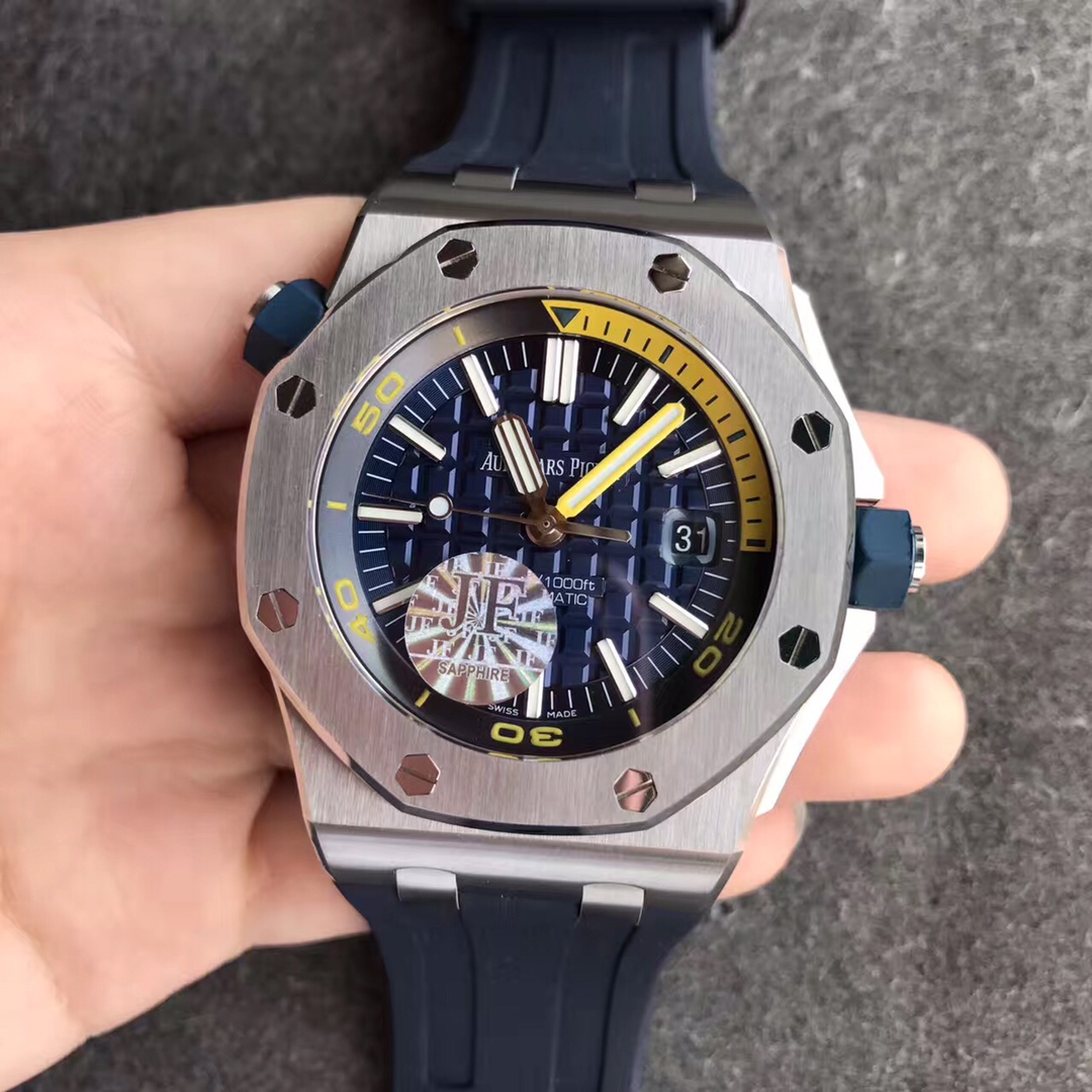 Audemars Piguet Royal Oak Offshore Series 15710ST.OO.A027CA.01, Blue Dial Transparent Caseback, 42mm size.