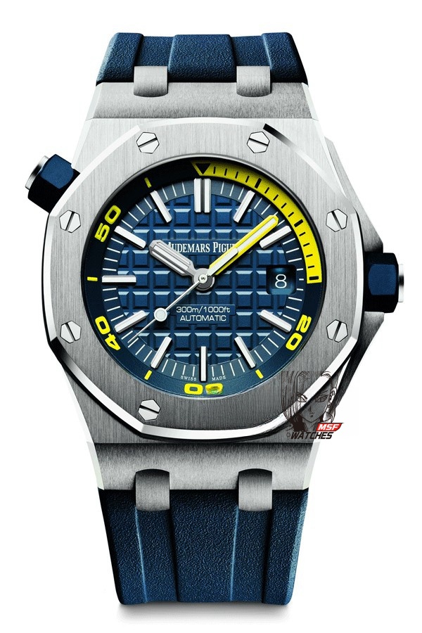Audemars Piguet Royal Oak Offshore Series 15710ST.OO.A027CA.01, Blue Dial Transparent Caseback, 42mm size.