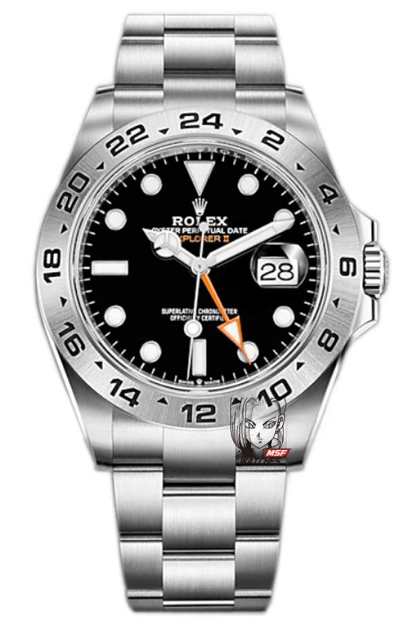 Rolex Explorer II GMT series m226570-0002, Black Dial, 42mm size, Stainless Steel Bracelet.