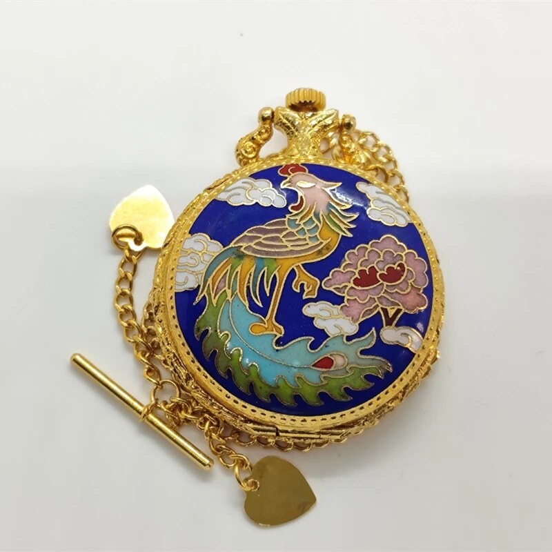 HAND-MADE FLEXFIL Shanghai Original Brand Vintage cloisonne Handmade high quality 40 mm waterproof Manual machinery Pocket Wristwatches