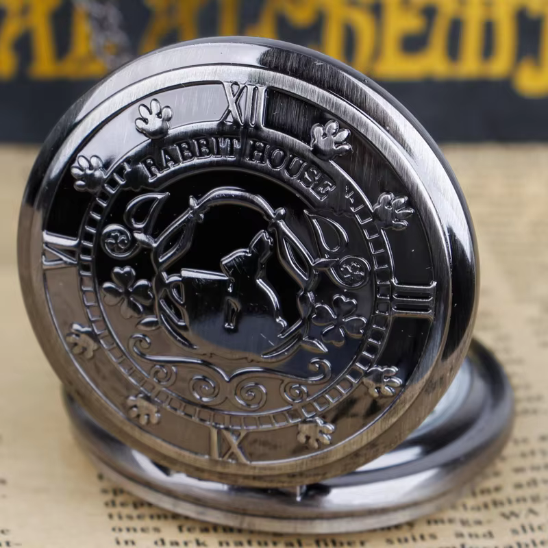 Quartz Pocket Watch Pendant Necklace Chain Retro Fob Watches Birthday Gift for Girl Children CF1358