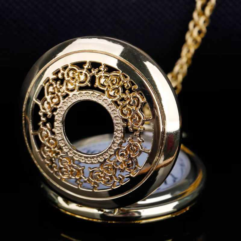 Trendy Fashion Hollow Quartz Pocket Watch Ladies Watch Taschenuhr Necklace Accessories Clock Gift Fob Watches