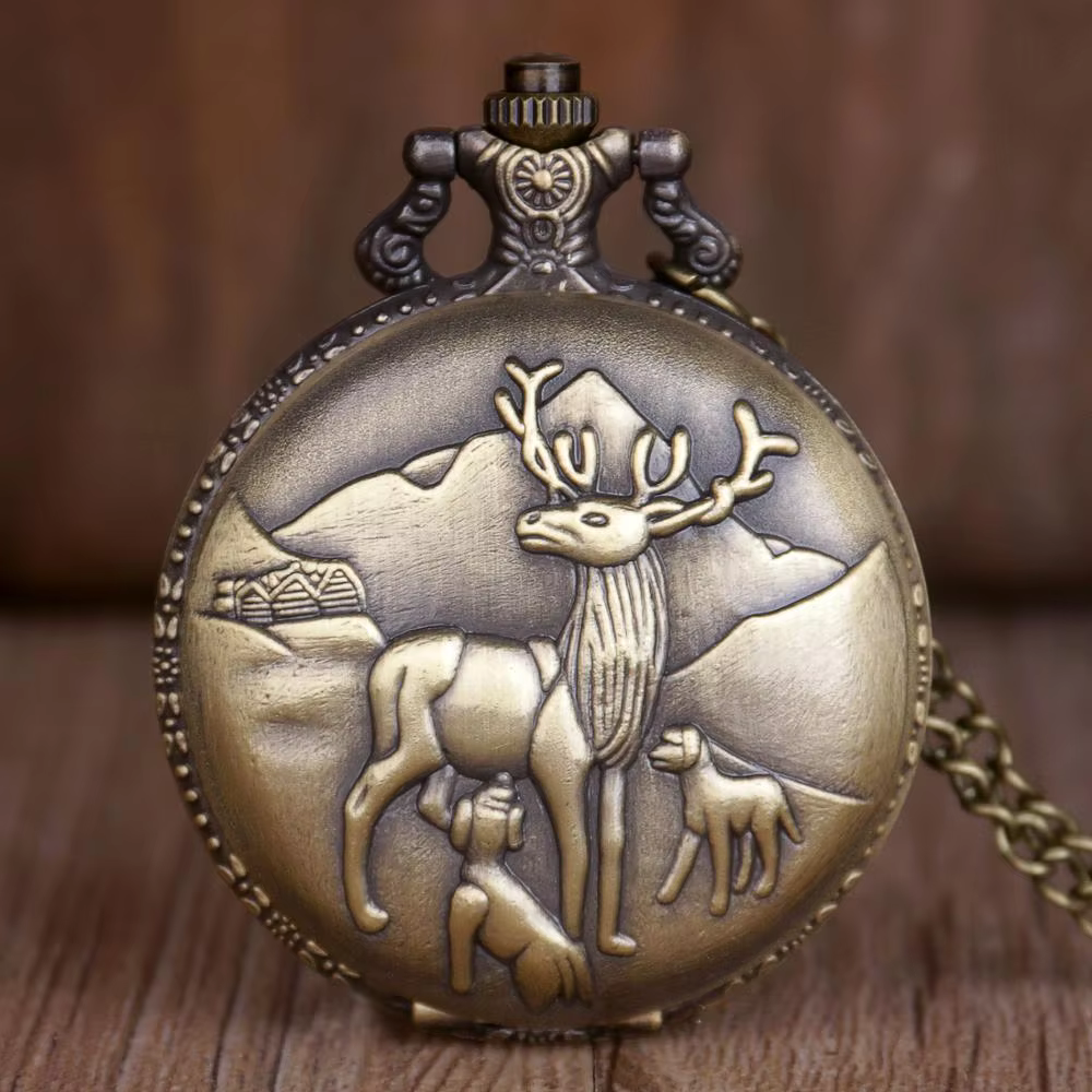 Unique Creativity Pocket Watch Vintage Large Bronze Pocket Watch Quartz Pocket Watch CF1027