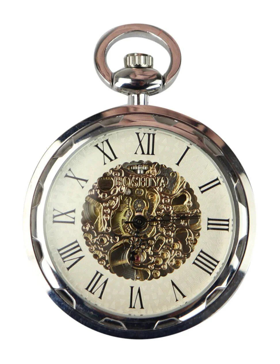 Silver Pocket Watch Mechanical Peaky Blinders Hunter Automatic