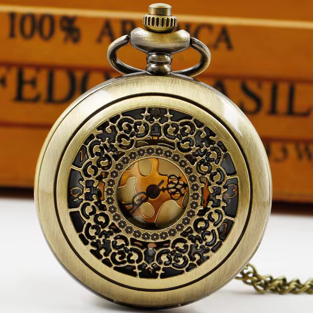 Quartz Pocket Watch Necklace High Quality Vintage Pendant Mens Fob Watches Gifts with Chain