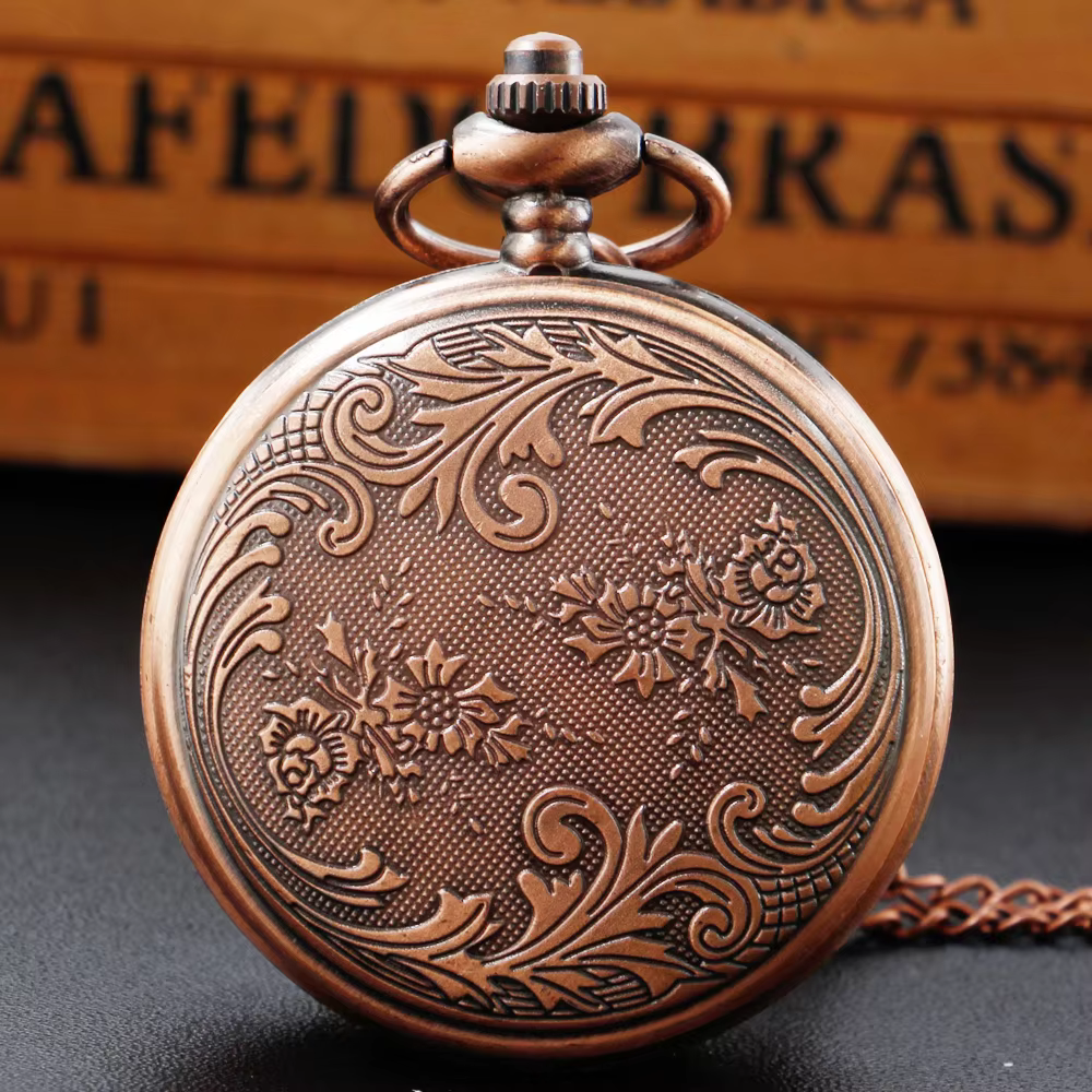 Antique Vintage Pocket Watch Personalized Multi Diamond Multi Color Design Necklace Quartz Clock Women's Unisex Gift Souvenir