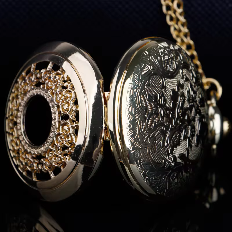 Trendy Fashion Hollow Quartz Pocket Watch Ladies Watch Taschenuhr Necklace Accessories Clock Gift Fob Watches
